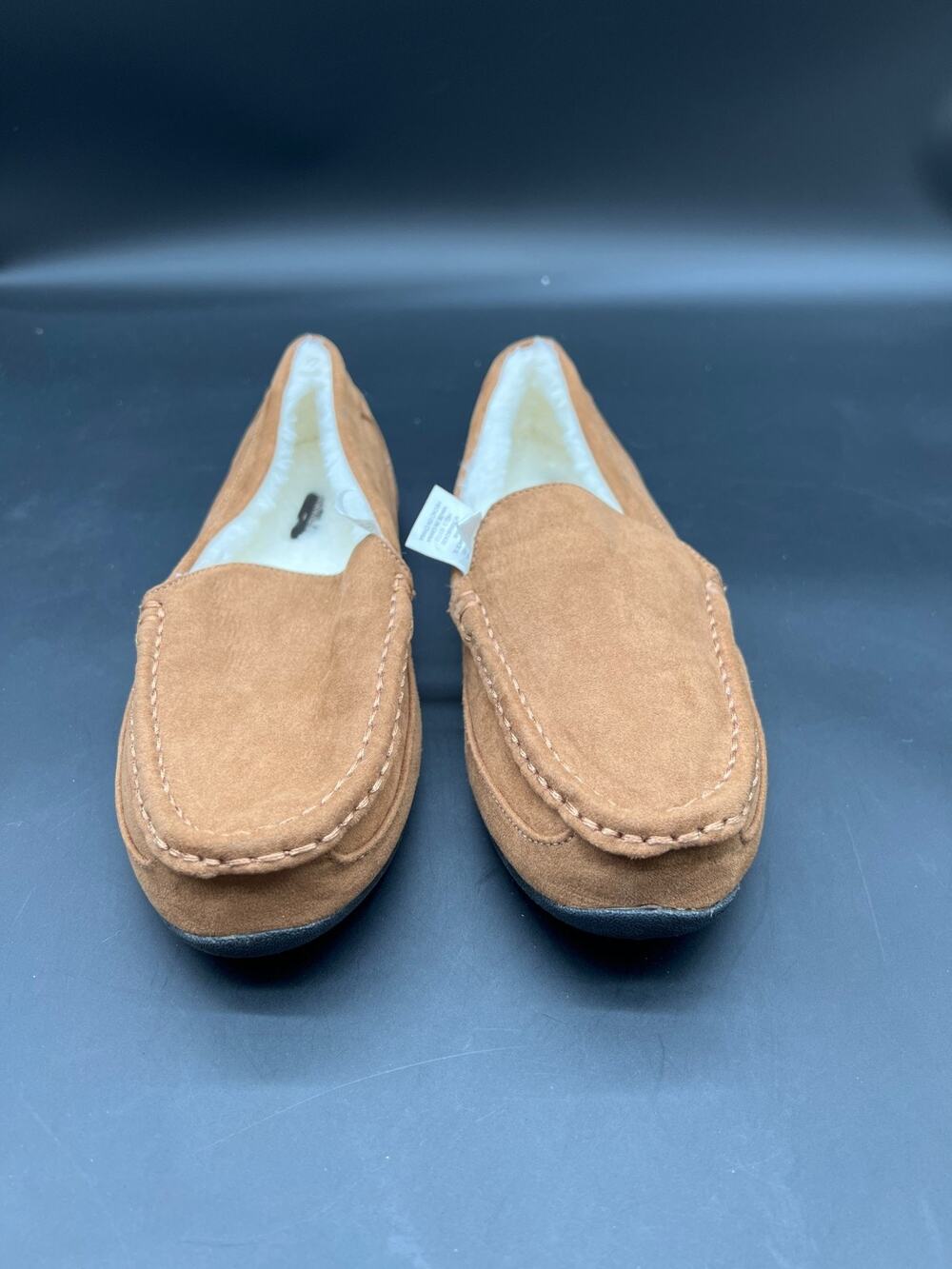 Banana Republic FAUX-Suede Moccasin Slippers Faux-Fur Lined Mens Size 11-12 #119